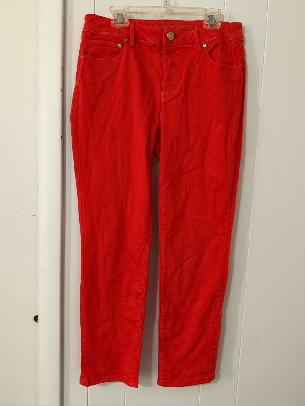 Chico's Vibrant Red Straight-Leg Jeans